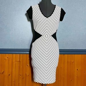 Black and white bodycon dress
